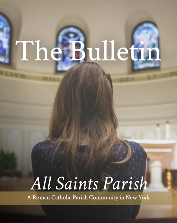 Sample parish bulletin cover designed in Canva